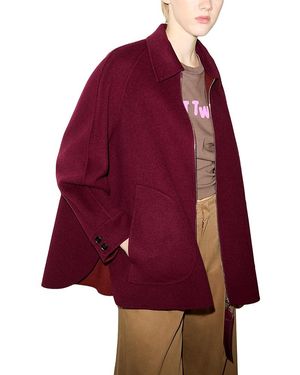 MAX&Co. Saggina Double Woven Wool Short Coat - Red