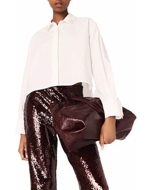 Maje Cropped Shirt With Jewel Detail - White