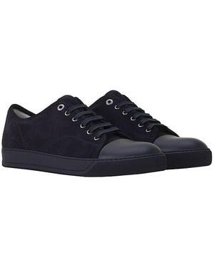 Lanvin Dbb1 Leather And Suede Sneakers - Blue