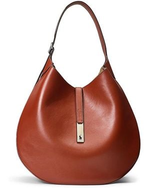 Polo Ralph Lauren Polo Id Large Hobo Shoulder Bag - Brown
