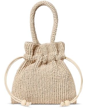 Loeffler Randall Kylie Raffia Drawstring Pouch - Natural