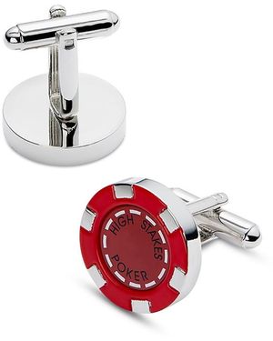 Link Up Poker Chip Cufflinks - White