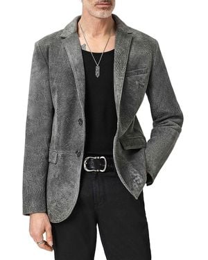 John Varvatos Winston Two Button Leather Jacket - Gray