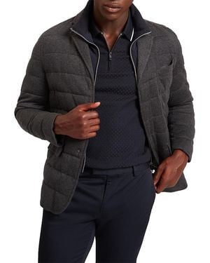Ted Baker Gerome Fine Knit Quilted Blazer With Mock Neck Liner - Black