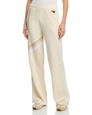 Aviator Nation Blaze 4 Wide Leg Sweatpants - Natural