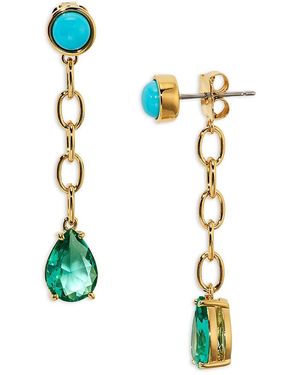 Nadri Frieda Multi Stone Front To Back Earrings - Blue