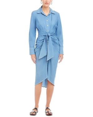 Fifteen Twenty Rayleen Long Sleeve Pleated Shirtdress - Blue