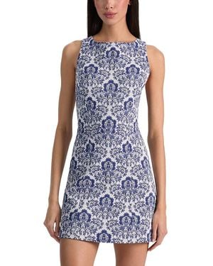 Alice + Olivia Eva Structured Pouf Mini Dress - Blue
