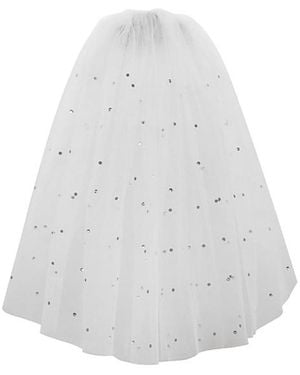 Miss Circle Sparkling Short Wedding Veil - White
