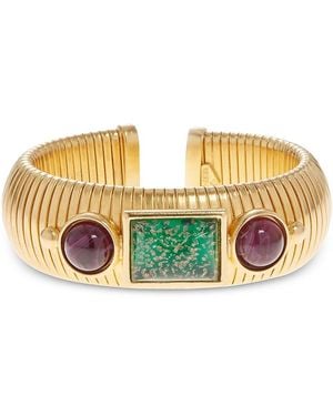 Ben-Amun Mixed Color Stone Textured Cuff Bracelet - Metallic