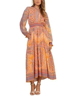 Hale Bob Eleanora Chiffon Maxi Dress - Orange