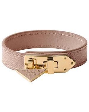 Prada Saffiano Leather Bracelet - Brown