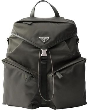 Prada Re-Nylon And Leather Backpack - Black