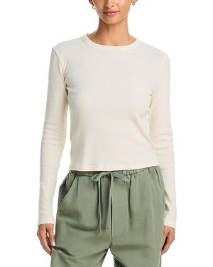 Mother The Long Sleeve Itty Bitty Crop Tee - Multicolor