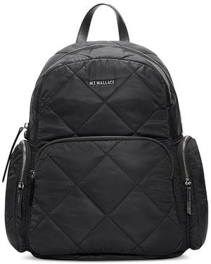 MZ Wallace Madison Extra Large Quilted Nylon Backpack - Black