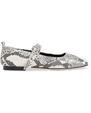 Whistles Square Toe Buckled Ballet Flats - White