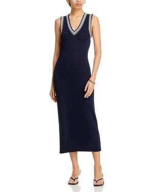 French Connection Sage Knitted Trim Dress - Blue