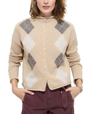 Alex Mill Taylor Argyle Cardigan Sweater - Natural