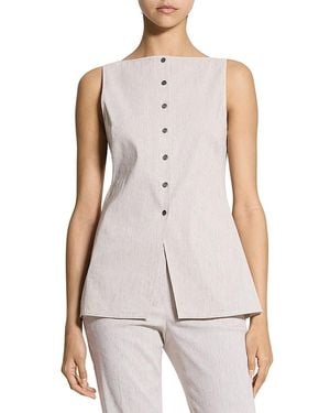 Theory Sleeveless Linen Blend Top - White