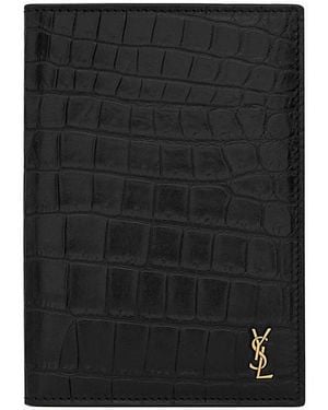 Saint Laurent Tiny Cassandre Passport Holder - Black