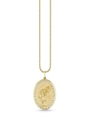 Sydney Evan 14K Diamond & Opal October Birth Flower Charm Pendant Necklace, 16 - Metallic