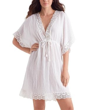 Mimi Flamingo Bliss Gauze Horizon Tunic - White