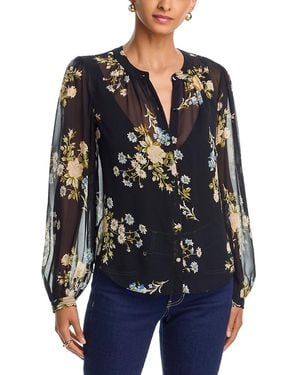 Veronica Beard Ashlynn Silk Blouse - Blue