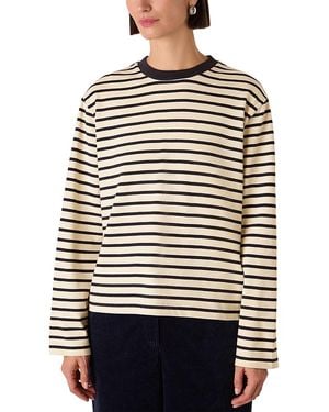 Whistles Striped Top - Gray