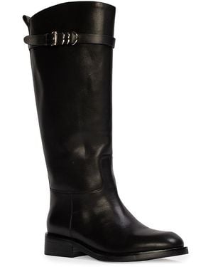 Black Suede Studio Classic Riding Boots - Black