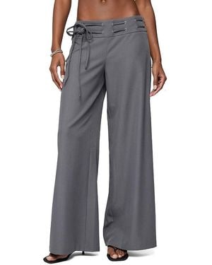Edikted Willard Baggy Lace Up Belt Pants - Gray
