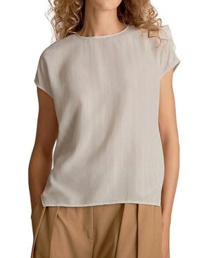 M.M.LaFleur M. M.Lafleur Didion Printed Washable Silk Drape Top - Gray