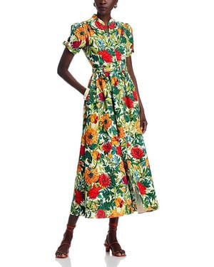 Saloni Ena Midi Shirt Dress - Green