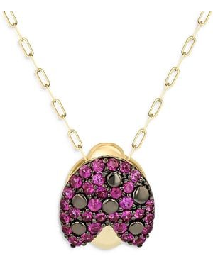 Phillips House 18K Symphony Ruby Ladybug Pendant Necklace, 16-18 - Pink