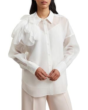 Ted Baker Lanyaa Organza Rosette Blouse - White