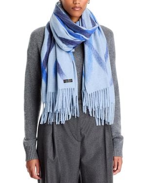 V. Fraas Punch Needle Swirl Scarf - Blue