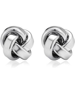 Oradina Sterling Eternal Knot Studs - White