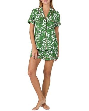 Kate Spade Printed Boxer Pajama Set - Green