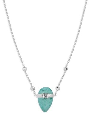 Ettika Solstice Pave & Stone Pendant Necklace, 14-17 - Blue
