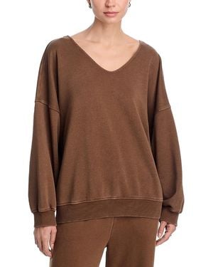 Vintage Havana V Neck Sweatshirt - Brown