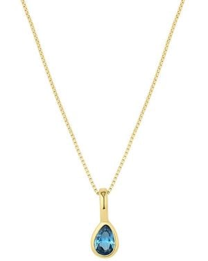 SET & STONES Teardrop Birthstone Necklace - Metallic
