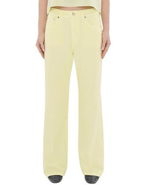 Haikure Winny Soft Ecru Mid Rise Jeans - Yellow