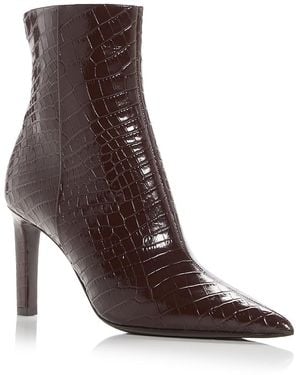 Jimmy Choo Frankie 85 Croc Embossed Booties - Brown