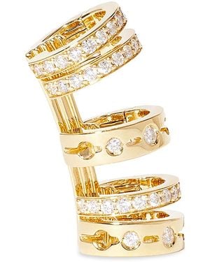 Dinh Van 18K Pulse Diamond Multi Ring Single Ear Cuff - Metallic