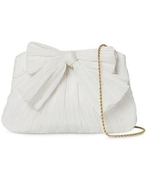 Loeffler Randall Rayne Small Pleated Bow Frame Clutch - White