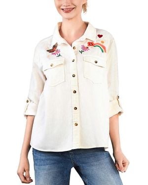 Billy T Happy Place Denim Shirt - White