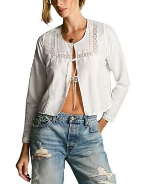 RE/DONE Izumi Lace Trim Top - Blue