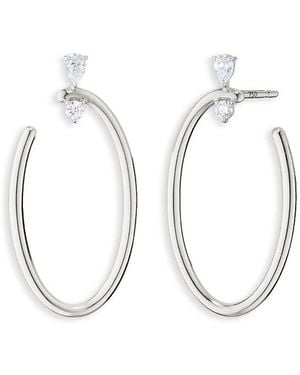 Monica Rich Kosann Sun Moon & Stars Sapphire Galaxy Oval Wrap Hoop Earrings - White