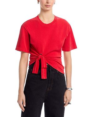 Area Knot Hem Tee - Red