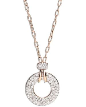 Pomellato 18K Iconica Diamond Pave Circle Pendant Necklace, 0.9 Tcw - Metallic
