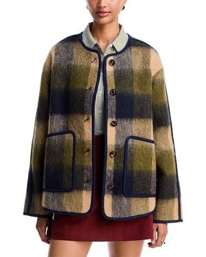 Tanya Taylor Janet Collarless Contrast Trim Jacket - Black